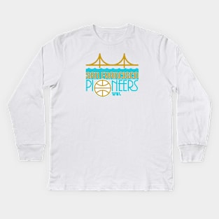 Defunct San Francisco Pioneers WBL Basketball 1979 Kids Long Sleeve T-Shirt